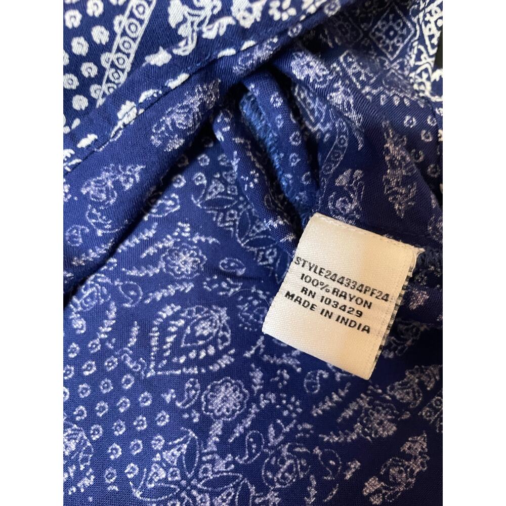 Cafe Marrakesh Blue Western Wear Bandana Print Flutter Sleeve Cottage Top XL - Picture 8 of 9
